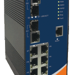 Oring IES-3082GC EN50155 10-port managed Ethernet switch with 8×10/100Base-T(X) and 2xGigabit combo ports, SFP socket