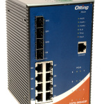  Oring IGPS-9084GP Industrial 12-port managed Gigabit PoE Ethernet switch with 8×10/100/1000Base-T(X) P.S.E. ports and 4×100/1000Base-X, SFP socket