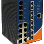 Oring IGS-9844GPF-MM-SC Series Industrial 16-port managed Gigabit Ethernet switch with 8×10/100/1000Base-T(X) ports and 4×100/1000Base-X SFP socket and 4x 100Base-FX or 4x1000Base-X fiber ports