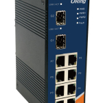 Oring IES-1082GP Industrial 10-port unmanaged Ethernet switch with 8×10/100Base-T(X) and 2x1000Base-X, SFP socket