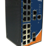 Oring IES-3162GC Industrial 18-port managed Ethernet switch with 16×10/100Base-T(X) and 2xGigabit combo ports, SFP socket
