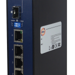 Oring IGPS-1411GTP-24V Industrial 6-port slim type unmanaged Gigabit PoE Ethernet switch with 4×10/100/1000Base-T(X) P.S.E. and 1×10/100/1000Base-T(X) and 1x1000Base-X, SFP socket, 24VDC power inputs