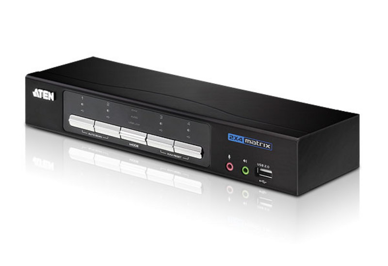 ATEN CM0264 2×4 DVI-HD Audio/Video Matrix KVMP™ Switch