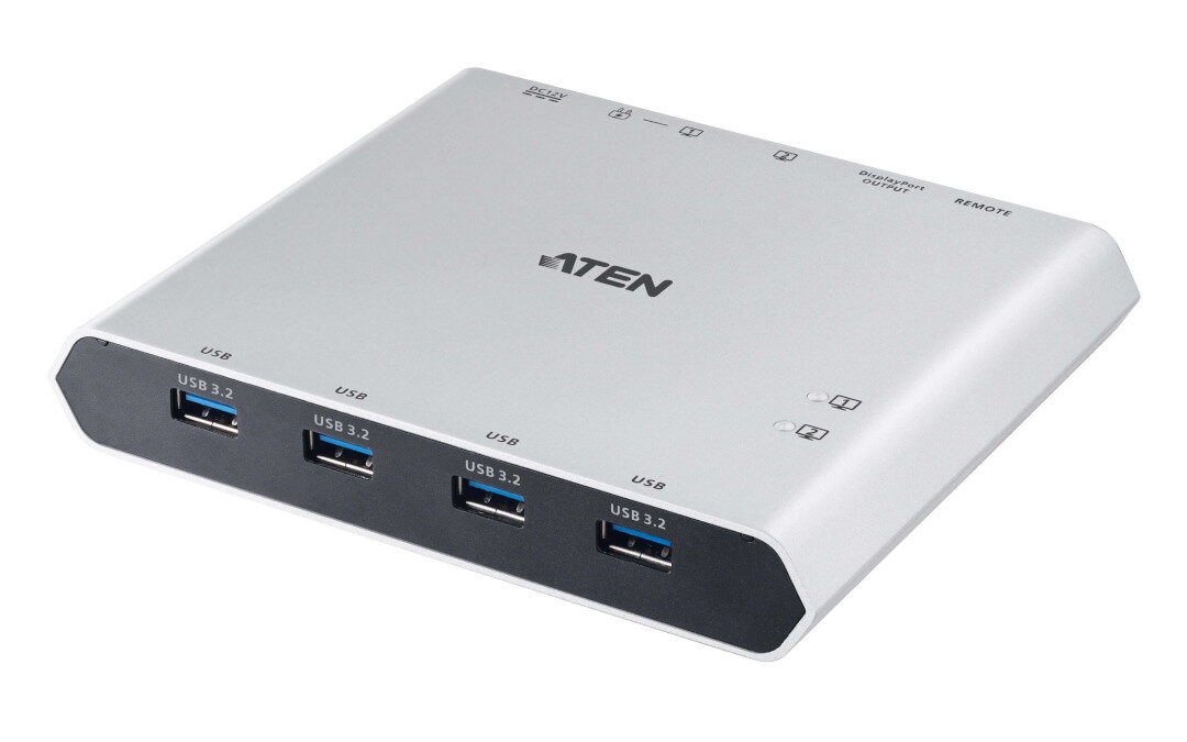 ATEN US3311 2-Port 4K DisplayPort USB-C KVM Switch with Power Pass-through | Duo Flex (8K, USB 3.2 / 4.0, Thunderbolt 4 Compatible)