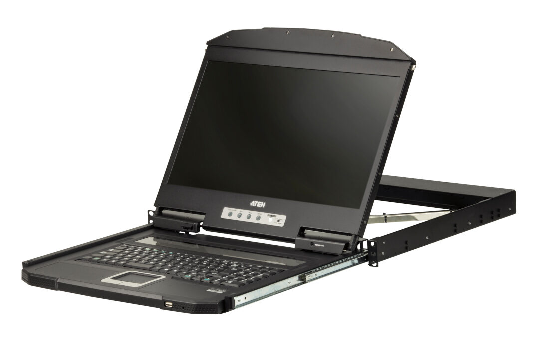 ATEN CL3700 / CL3700NW Ultra Short Depth Single Rail WideScreen LCD Console (USB, HDMI)