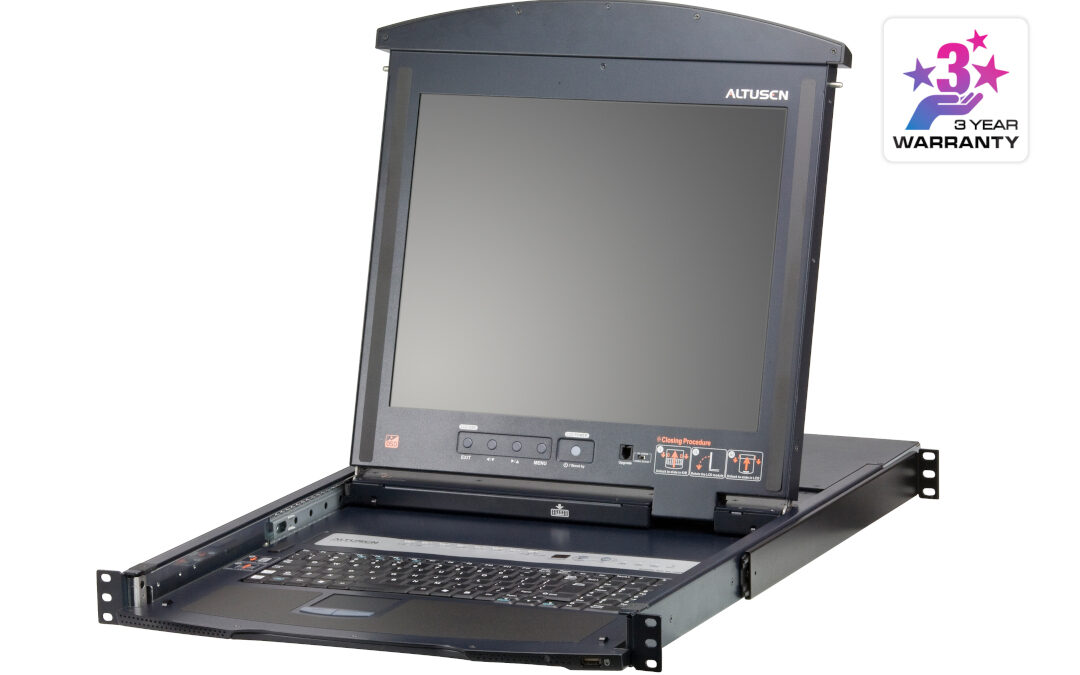 ATEN KL1508AN 8-Port Multi-Interface Cat 5 Dual Rail LCD KVM Switch