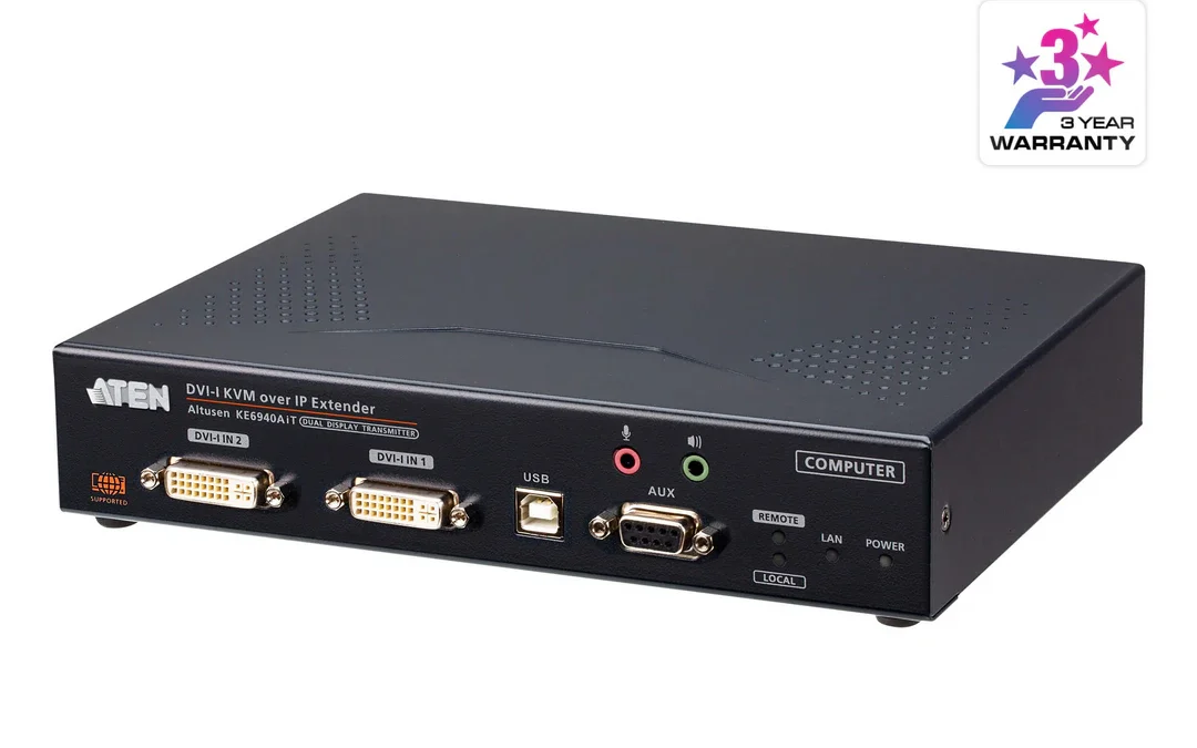 ATEN KE6940AiT DVI-I Dual Display KVM over IP Transmitter with Internet Access