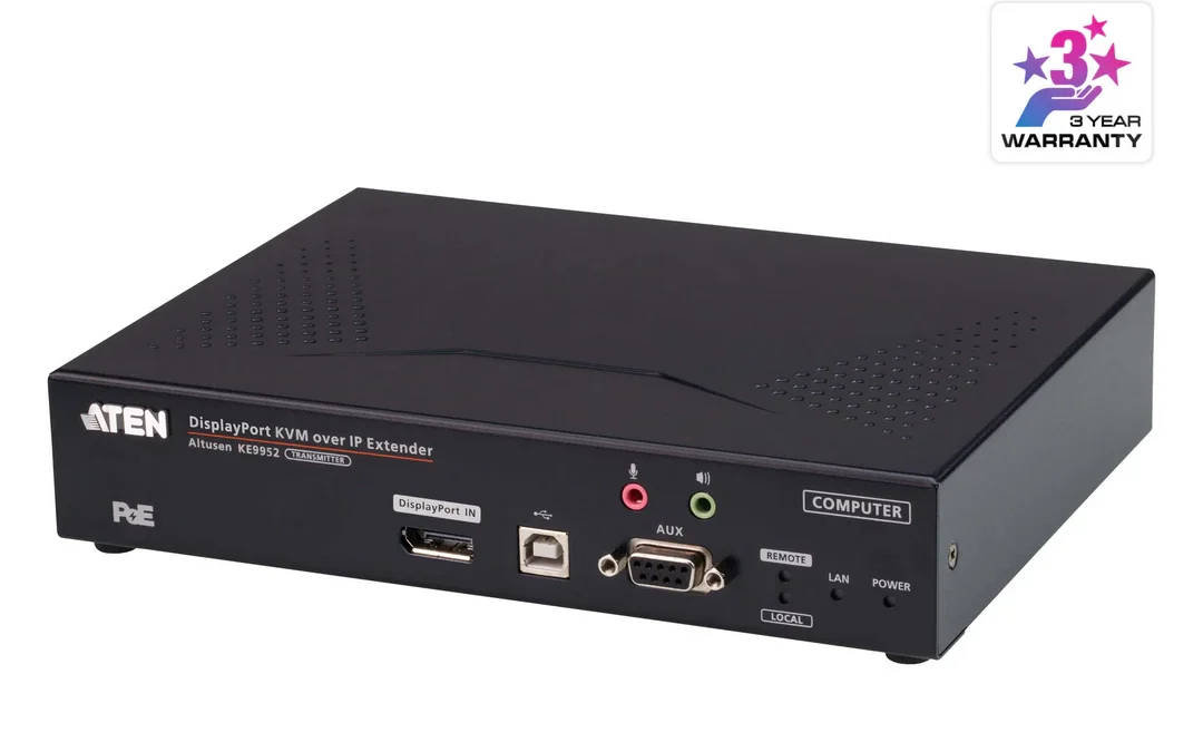 ATEN KE9952T 4K DisplayPort Single Display KVM over IP Transmitter with PoE