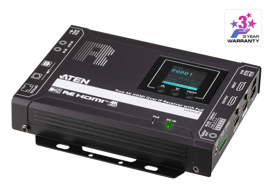 ATEN VE8962R True 4K HDMI over IP Receiver with PoE